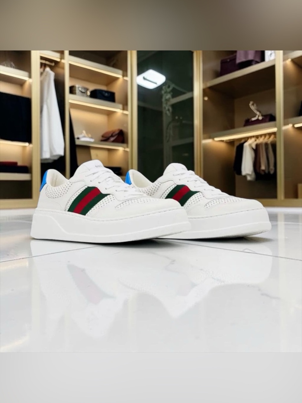 Authentic brand new Gucci Chunky GG Web Sneaker ‘White Blue’ – Size 36